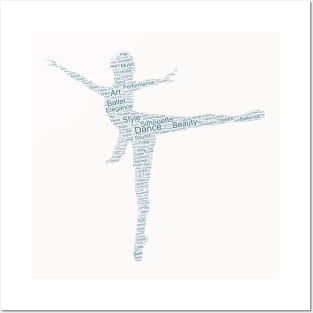 Dancer Lady Woman Silhouette Shape Text Word Cloud Posters and Art